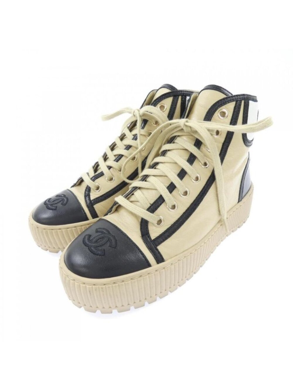 Chanel Sneakers Black 36 Beige - Picture 3 of 6